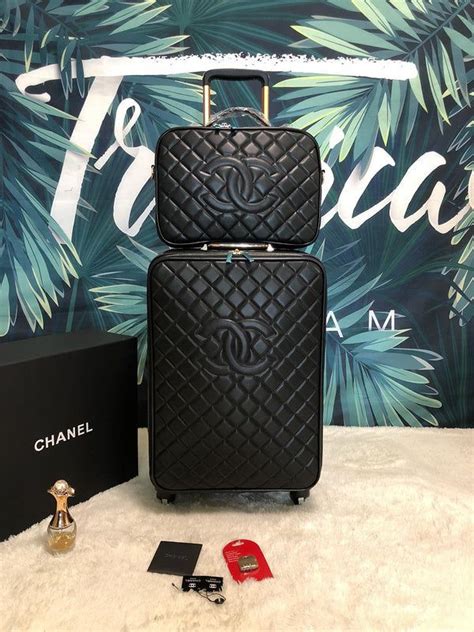 chanel trolley luggage rose gold|Chanel luggage set.